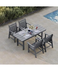 Mega Casa Piece Modern Hdpe Weather Resistant Patio Dining Set, Poly Lum