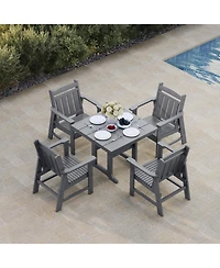 Mega Casa Piece Modern Hdpe Weather Resistant Patio Dining Set, Poly Lum