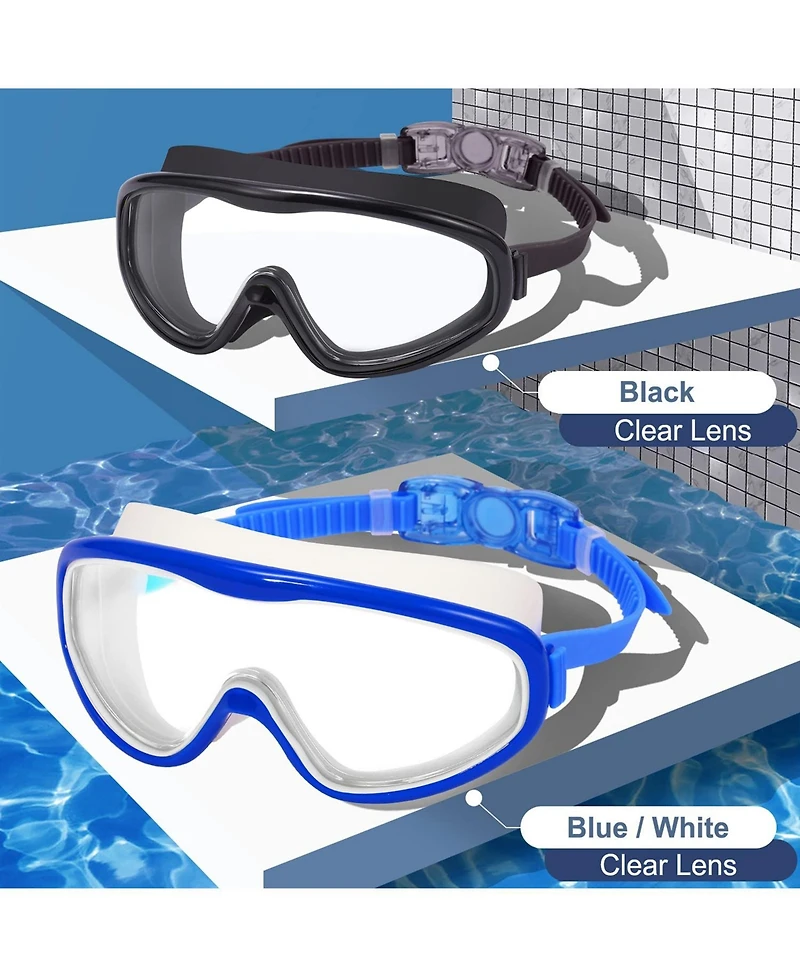 Gnuadz Swim Goggles Wide View Anti-fog Mirrored Lens 2-Pack