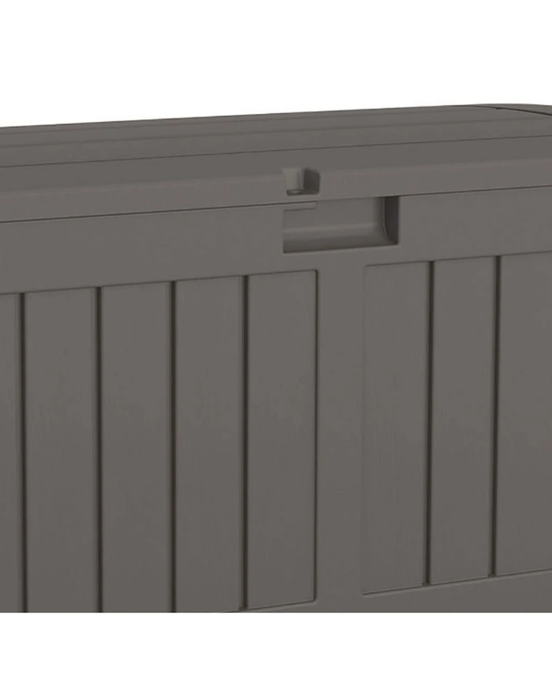 Suncast 50 Gallon Plastic Deck Box with Molded Lockable Feature for Home, Gray