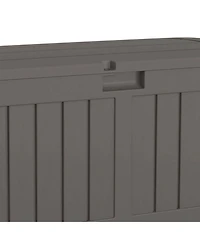Suncast 50 Gallon Plastic Deck Box with Molded Lockable Feature for Home, Gray