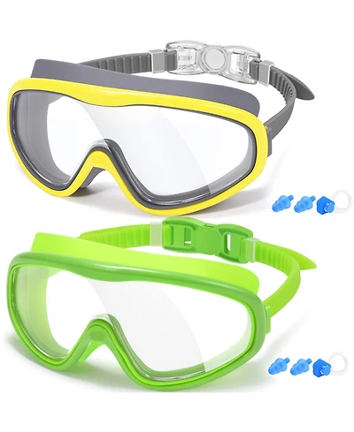 Gnuadz Swim Goggles Wide View Anti-fog Mirrored Lens 2-Pack