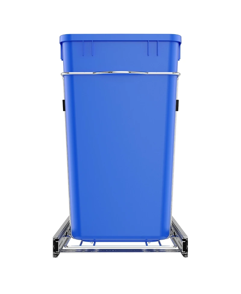 Rev-a-shelf Double Pullout Trash Can 27 qt. for Kitchen, Blue, Rv-15KD-2218C-S