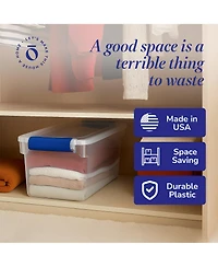 Homz 7.5 Quart Secure Latching Clear Plastic Stackable Storage Container,10 Pack