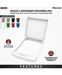 Rev-a-Shelf 35 Qt Trash Can Replacement Lid, Gray, Rv-35-lid-13-1-40 (2 Pack)
