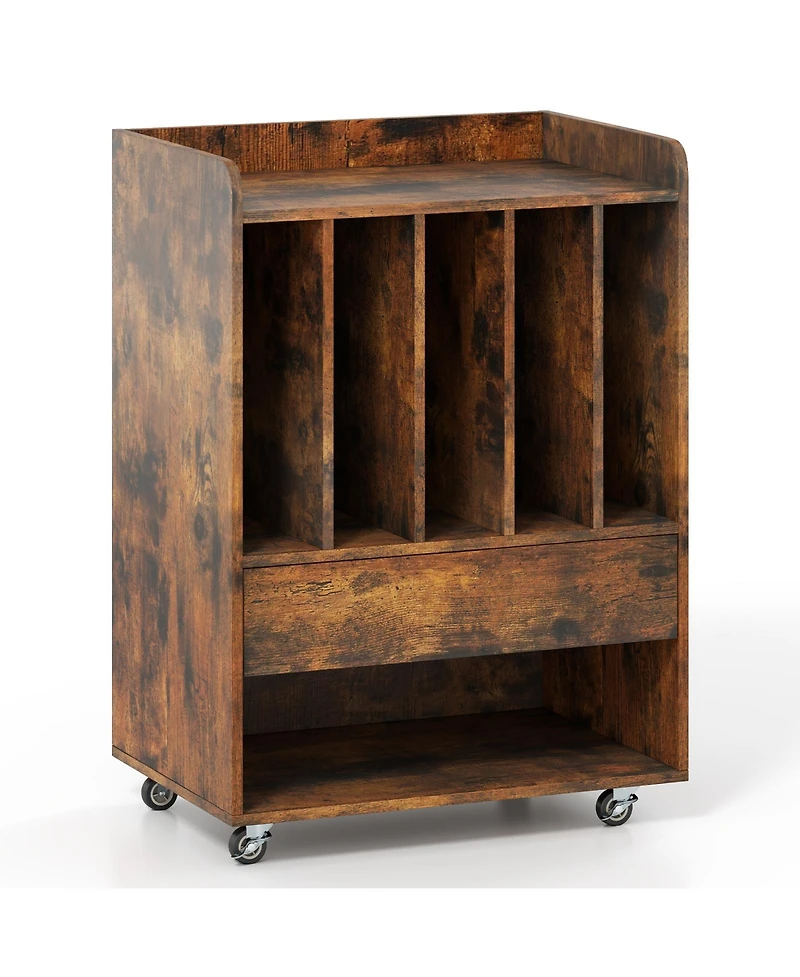 Gouun Record Player Stand with Drawer and Vinyl Record Holder, 20.5 x 14 x 29