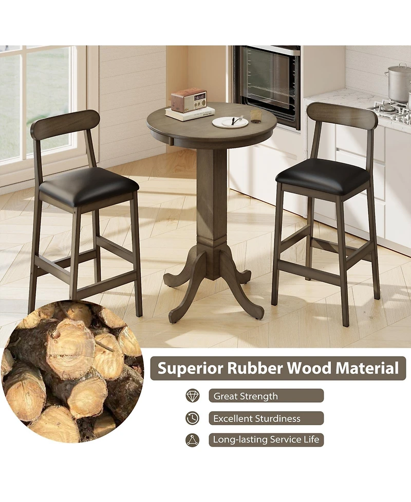 Gouun Pub Height 30 in Round Dining Table with Pedestal Base