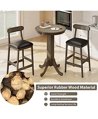 Gouun Pub Height 30 in Round Dining Table with Pedestal Base