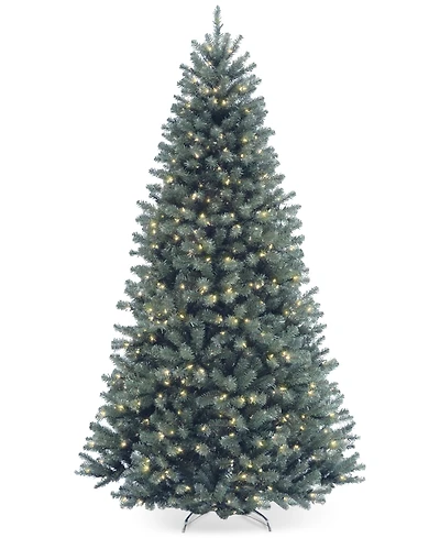 National Tree Company 7.5' North Valley Spruce Blue Hinged Christmas Tree with 700 Clear Lights