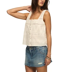 Lucky Brand Women's Square Neck Novelty Mix Tank Top