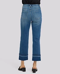 Nydj Petite Bailey Relaxed Straight Jeans with Hem Detail and Lift Tuck Technology
