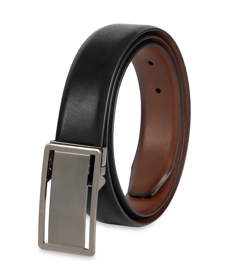 Alfani Men's Reversible Cut-Out Plaque Belt, Created for Macy's