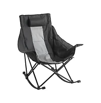 Sugift Folding Rocking Camping Chair Portable Heavy Duty Rocker with Cup Holder