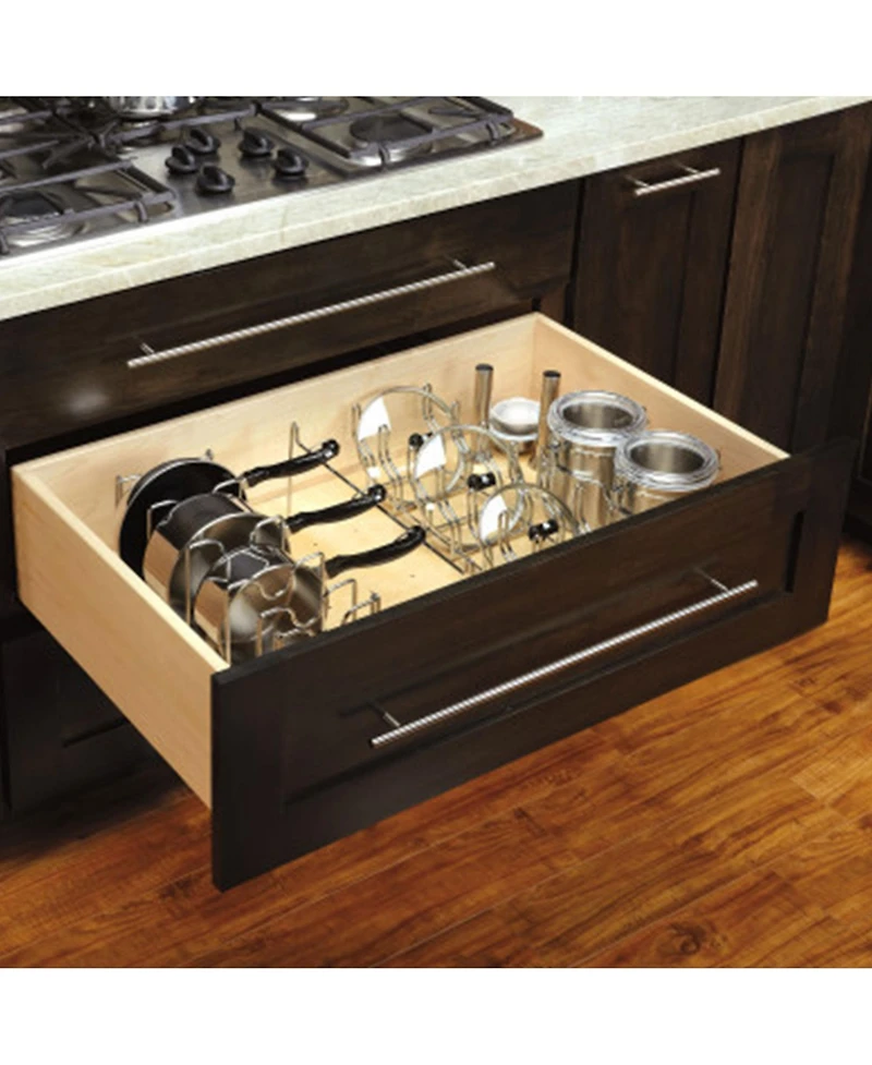 Rev-a-Shelf Kitchen Drawer Lid Organizer for Drawer Pegboards, Chrome, 5DLD-1-cr