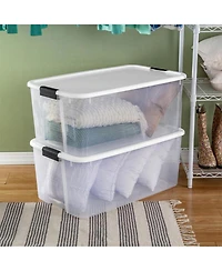 Sterilite 116 Quart Clear Stackable Latching Storage Box Containers, 4 Pack
