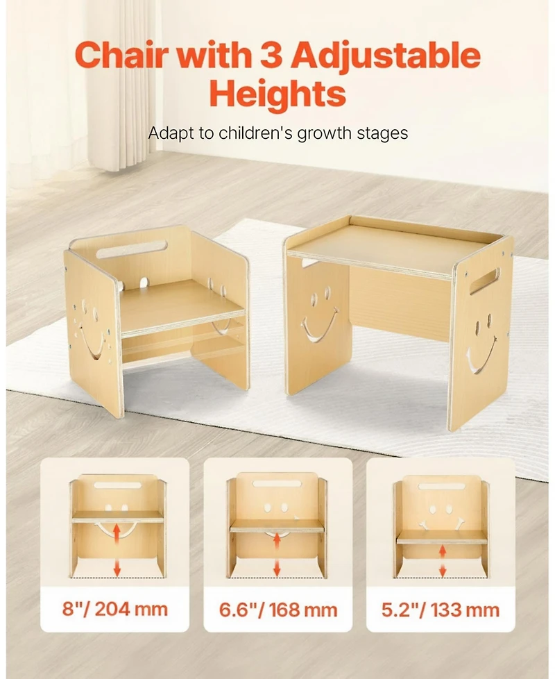 Gouun Montessori Weaning Table and Chair Set with Chalkboard