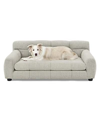 Clihome Dog Sofa Soft Pet Furniture with High Back and Armrests for Small and Medium Dogs, Dark Grey