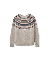Celtic & Co. Women's Stitchy Stripe Yoke Sweater