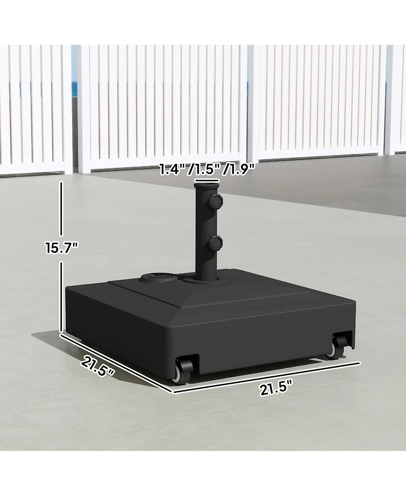 Outsunny Patio Umbrella Base Sd with Wheels for 1.38/1.5/1.89" Pole,