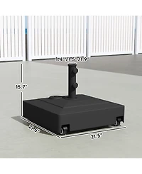 Outsunny Patio Umbrella Base Sd with Wheels for 1.38/1.5/1.89" Pole,