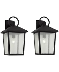 John Timberland Westmont 18"H Sand Black Outdoor Wall Light Set of 2