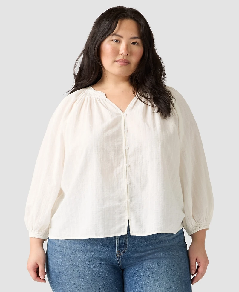 Levi's Plus Relaxed-Fit Button-Front Top