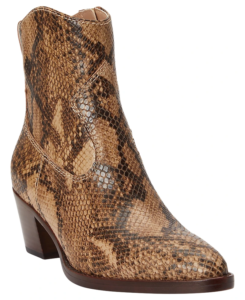 Lauren Ralph Women's Harpher Burnished Leather Booties