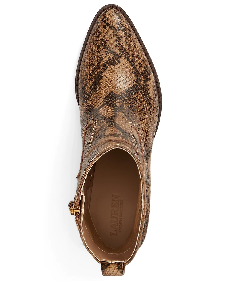 Lauren Ralph Women's Harpher Burnished Leather Booties