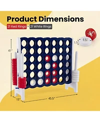Costway Jumbo 4-to-Score 4 in A Row Board Game Set Outdoor Indoor Kids Adults Family Fun