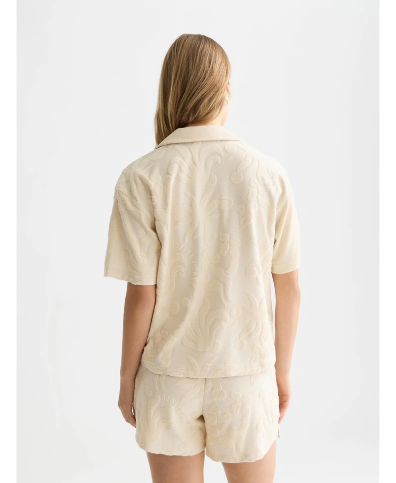 Scotch & Soda Women's Towelling Short Sleeved Shirt