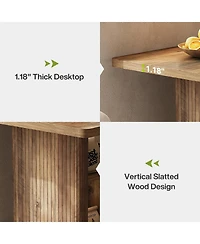 Tribesigns Bar Table with Storage Cabinet 35.43 H High Top Pub Table Square Wooden Bistro with 3-Tier Shelves Farmhouse Bar Furniture