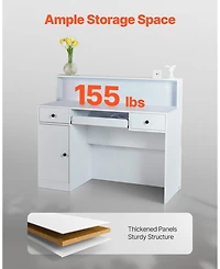 Gouun Led Reception Desk with Drawers and Power Outlets