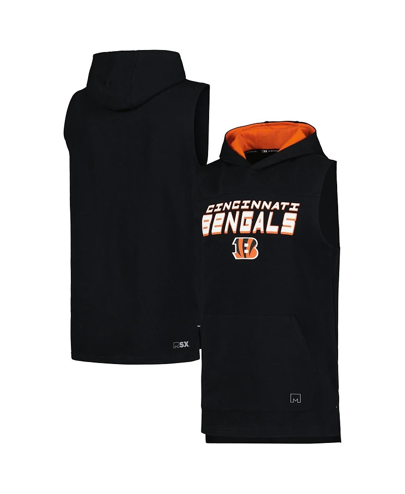 Msx by Michael Men's Strahan Black Cincinnati Bengals Captain Sleeveless Hoodie T-Shirt