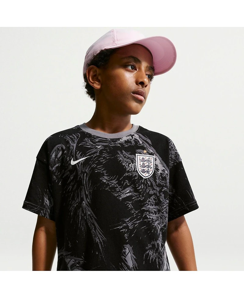 Nike Big Boys and Girls Gray England National Team Allover Print T-Shirt