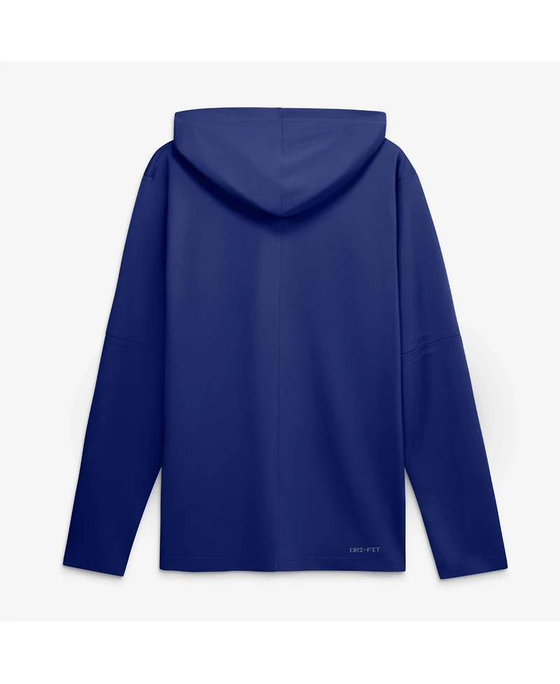 Nike Men's Royal Texas Rangers Authentic Collection Dri-fit Long Sleeve Hooded T-Shirt