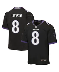 Nike Big Boys and Girls Lamar Jackson Black Baltimore Ravens Alternate Game Jersey
