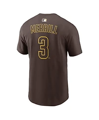 Nike Men's Jackson Merrill Brown San Diego Padres Home Name Number T-Shirt