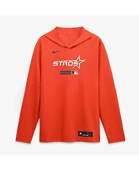 Nike Men's Orange Houston Astros City Connect Dri-fit Long Sleeve Hooded T-Shirt