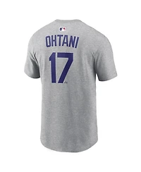 Nike Men's Shohei Ohtani Heather Gray Los Angeles Dodgers Name Number T-Shirt