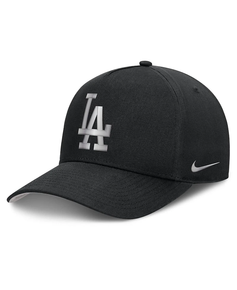 Nike Men's Black Los Angeles Dodgers Rise Dri-fit A-Frame Adjustable Hat