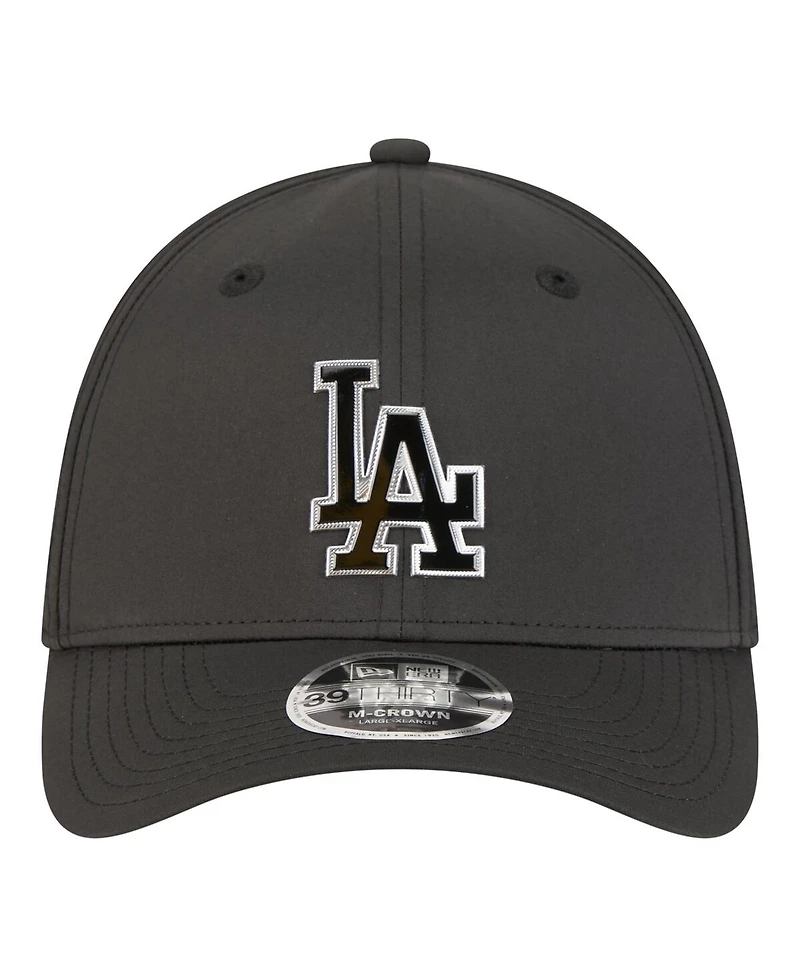New Era Men's Black Los Angeles Dodgers Metallic 39THIRTY M-Crown Flex Hat