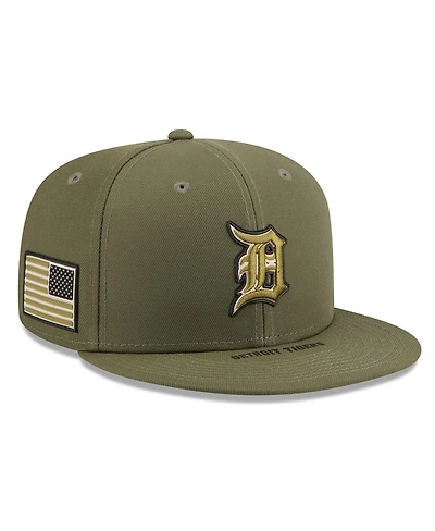 New Era Men's Olive Detroit Tigers 2026 Armed Forces Day 9FIFTY Snapback Hat
