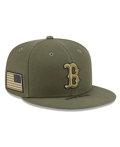 New Era Men's Olive Boston Red Sox 2026 Armed Forces Day 9FIFTY Snapback Hat