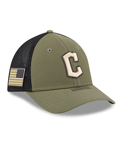 New Era Men's Olive Cleveland Guardians 2026 Armed Forces Day 39THIRTY M-Crown Flex Hat