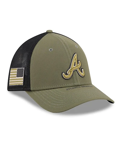 New Era Men's Olive Atlanta Braves 2026 Armed Forces Day 39THIRTY M-Crown Flex Hat