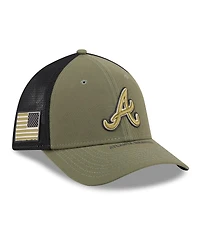 New Era Men's Olive Atlanta Braves 2026 Armed Forces Day 39THIRTY M-Crown Flex Hat