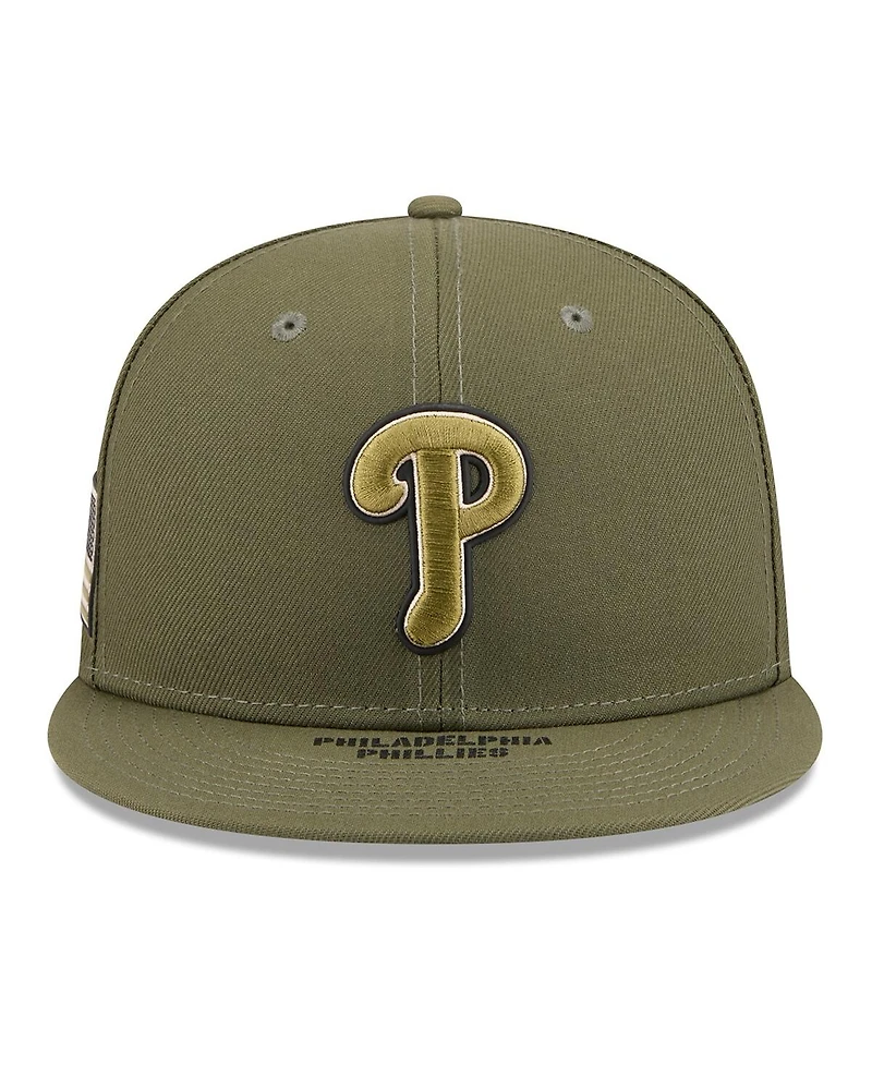 New Era Men's Olive Philadelphia Phillies 2026 Armed Forces Day 9FIFTY Snapback Hat