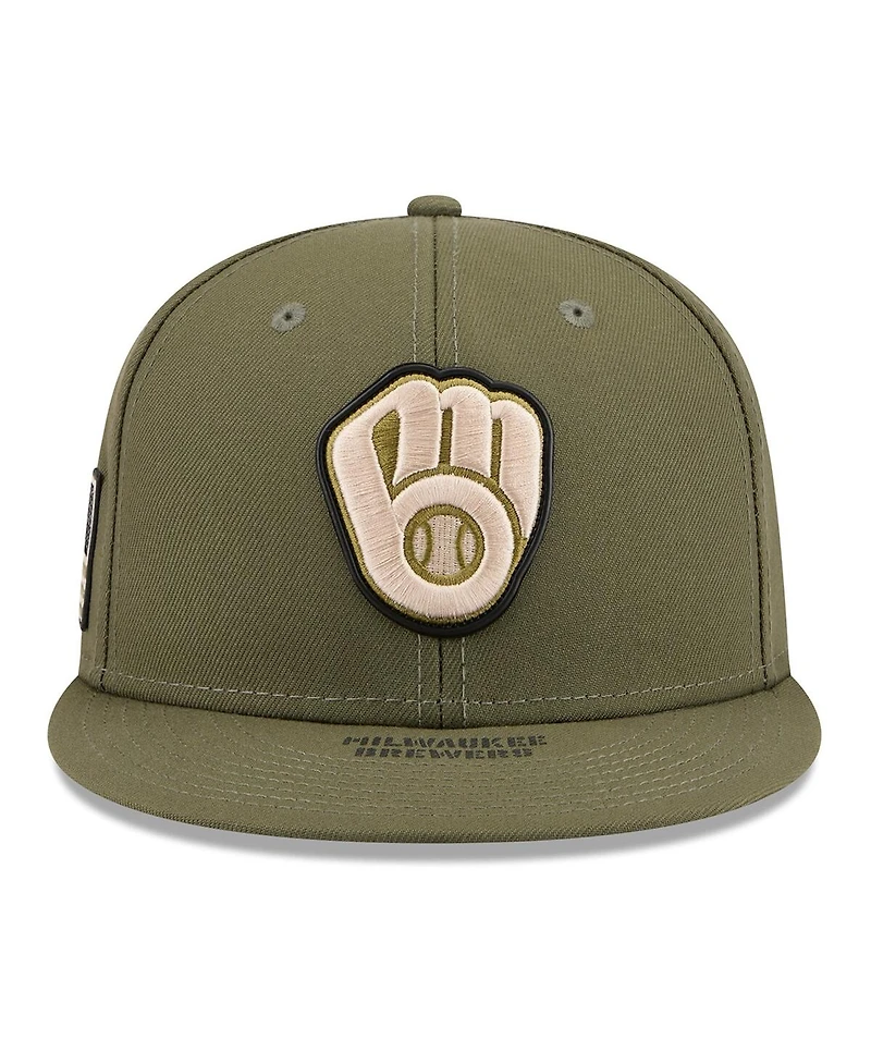 New Era Men's Olive Milwaukee Brewers 2026 Armed Forces Day 59FIFTY Fitted Hat