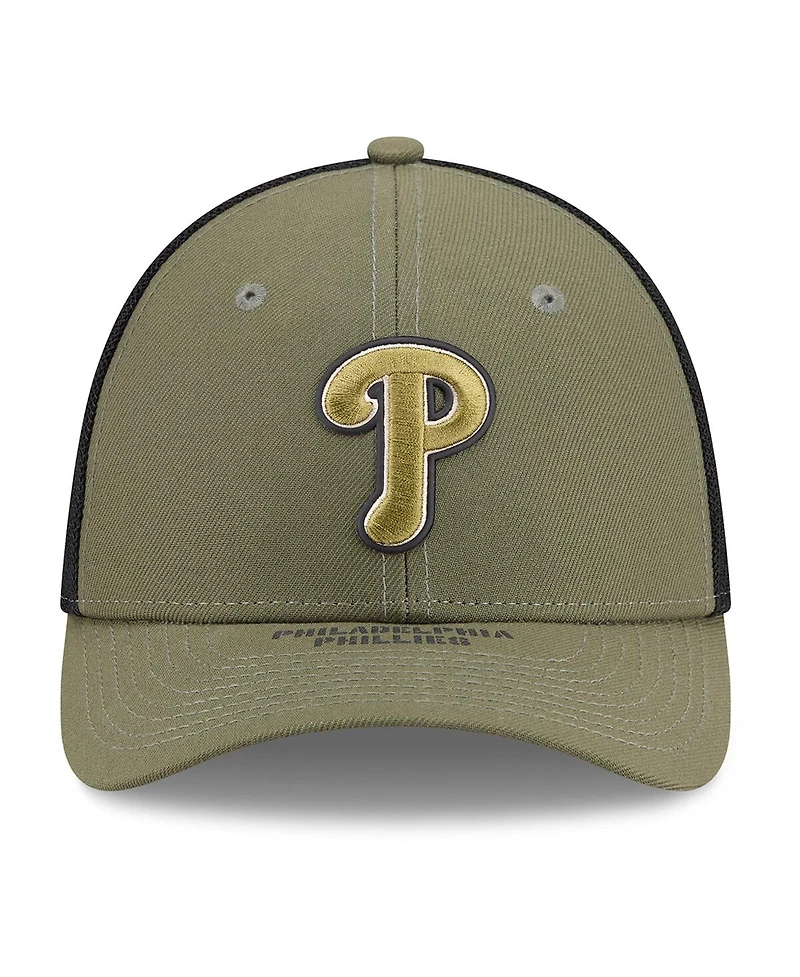 New Era Men's Olive Philadelphia Phillies 2026 Armed Forces Day 39THIRTY M-Crown Flex Hat