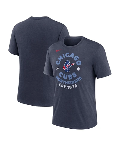 Nike Men's Heather Navy Chicago Cubs Electric Bear Tri-Blend T-Shirt